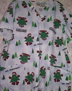 Holiday scrub top